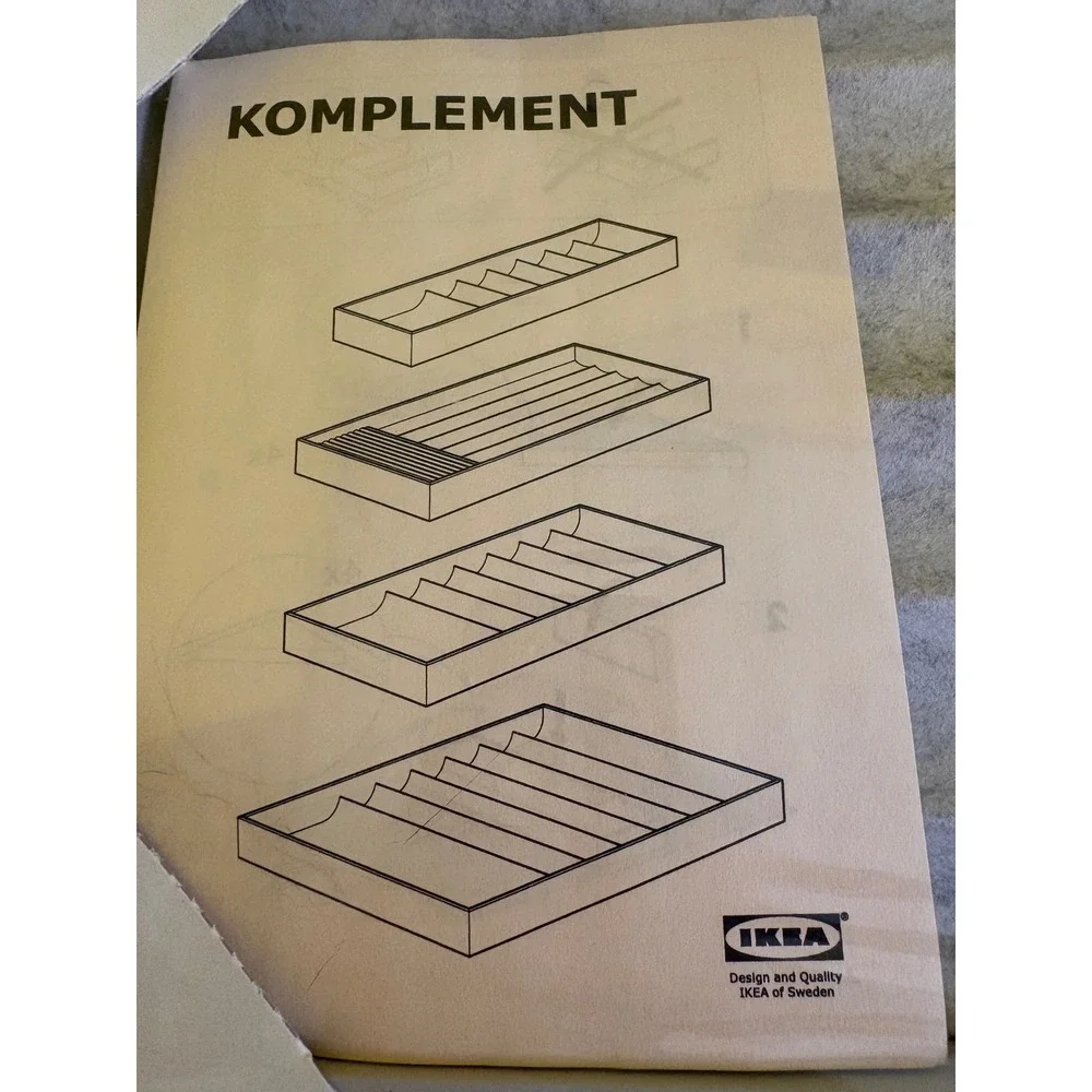 New IKEA KOMPLEMENT Jewelry Insert Organizer Light Gray 304.040.28 25x53x5 cm